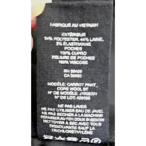 Theory Women Trousers Carrot Pant Core Wool Size 10‎ - Picture 11 of 11